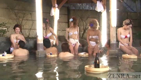 Japanese kyabakura mixed bathing nighttime party